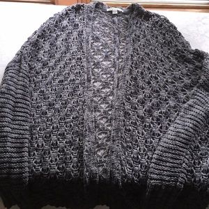 Light and dark grey knit cardigan